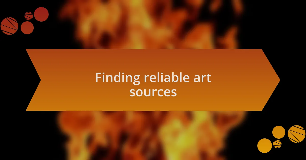 Finding reliable art sources