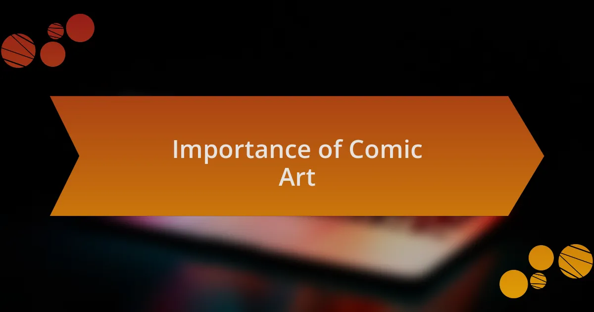 Importance of Comic Art