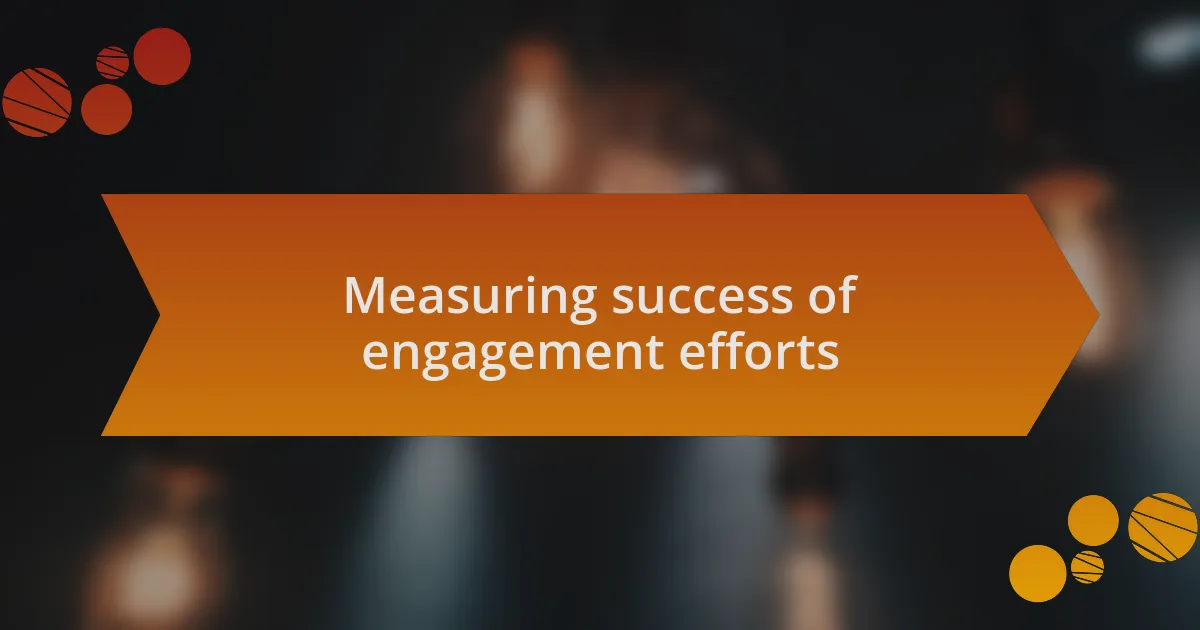 Measuring success of engagement efforts