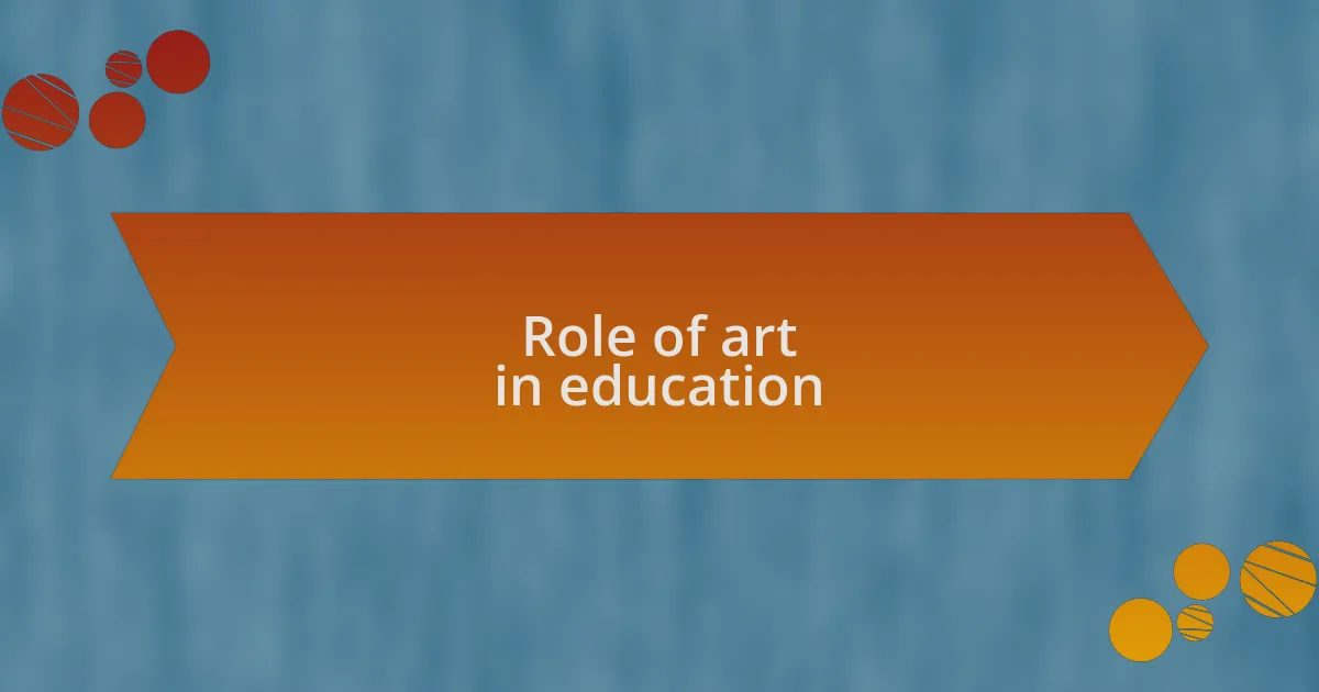 Role of art in education