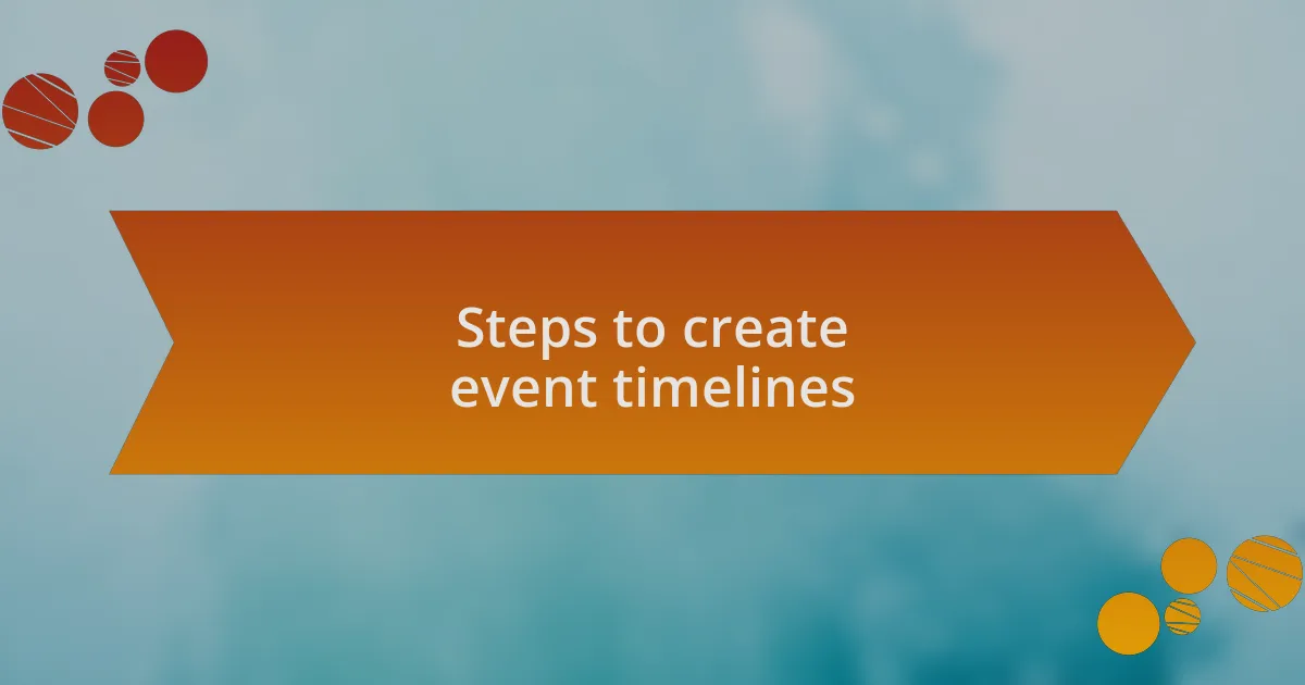 Steps to create event timelines