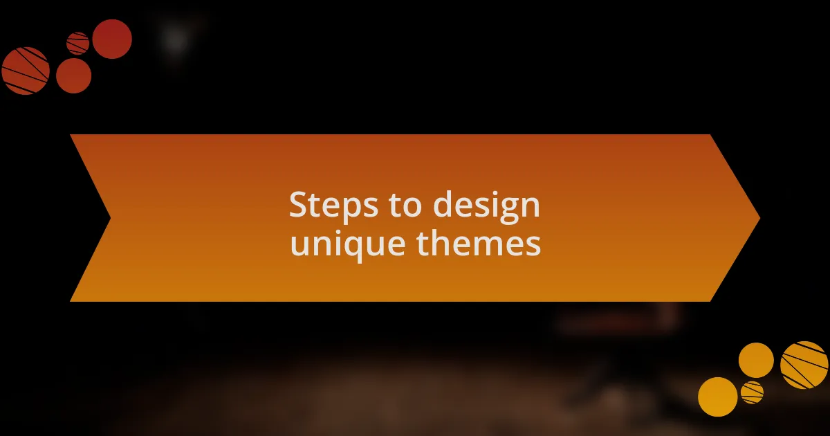 Steps to design unique themes