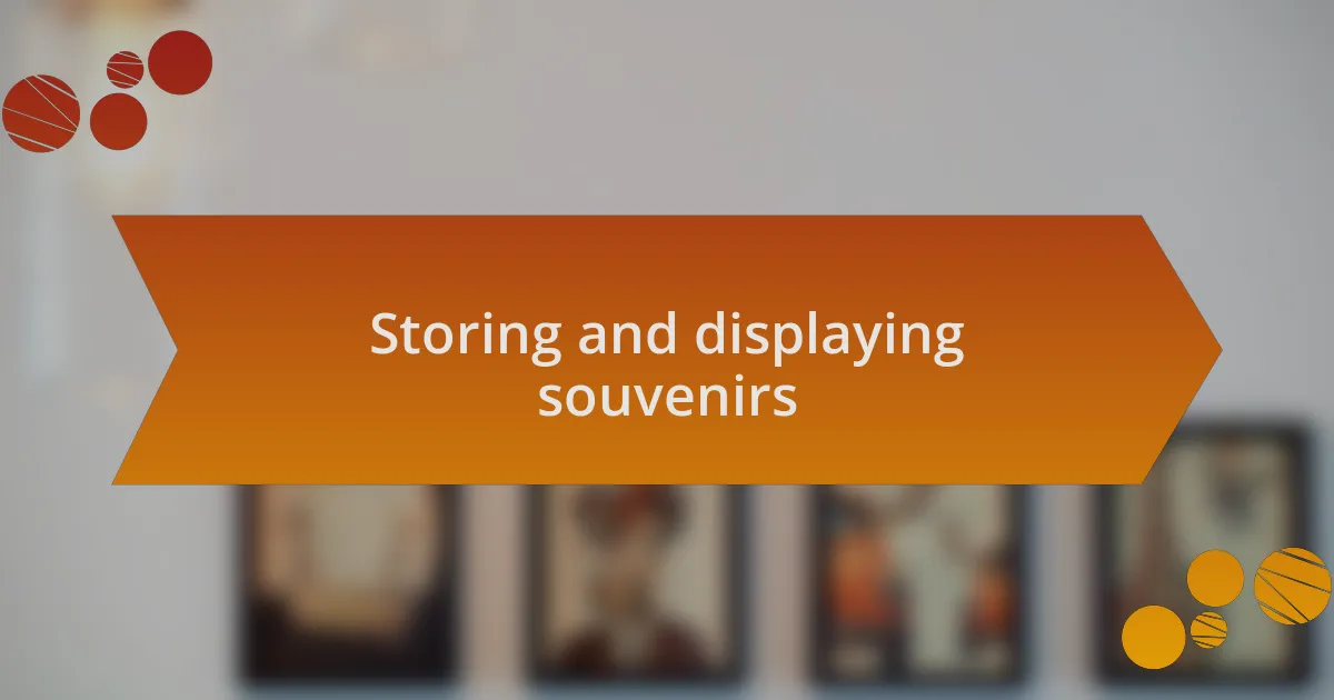 Storing and displaying souvenirs