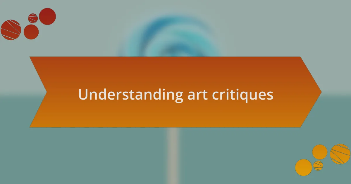 Understanding art critiques